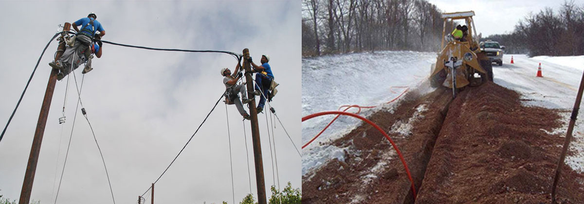 fiber optic company aerial vs burial cables